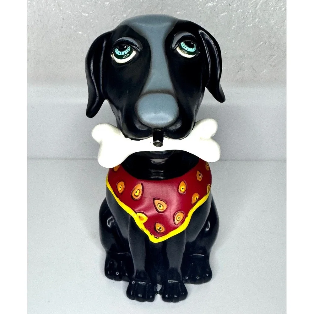 Allen Designs Studio Collection Black Dog Bone 7.5in Soap Dispenser Rare Retired